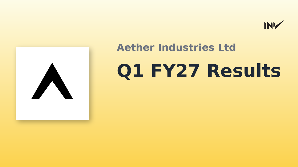 Aether Industries: Q1 FY27 Revenue Jumps 27% to ₹3,266 Million ...