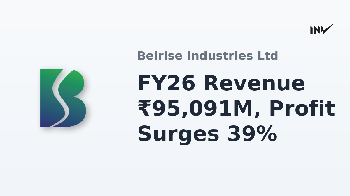 Belrise Industries: FY26 Revenue ₹95,091M, Profit Surges 39%